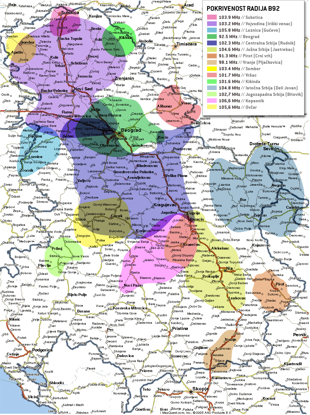 gornji milanovac mapa