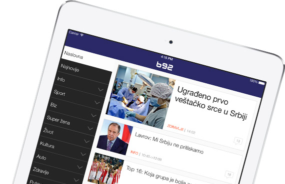 B92 iPad aplikacija